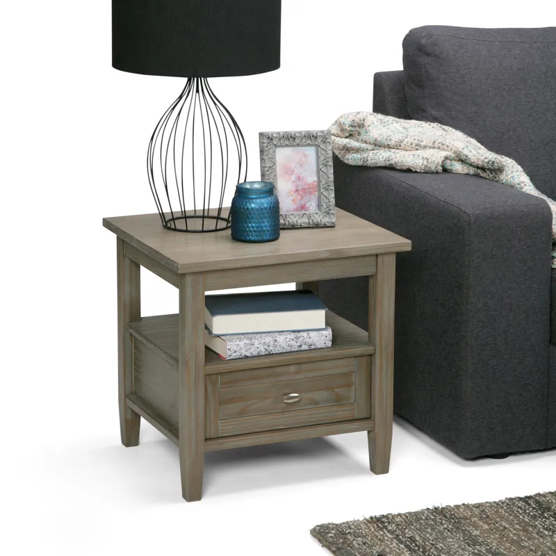 Warm Shaker - End Table - Distressed Grey