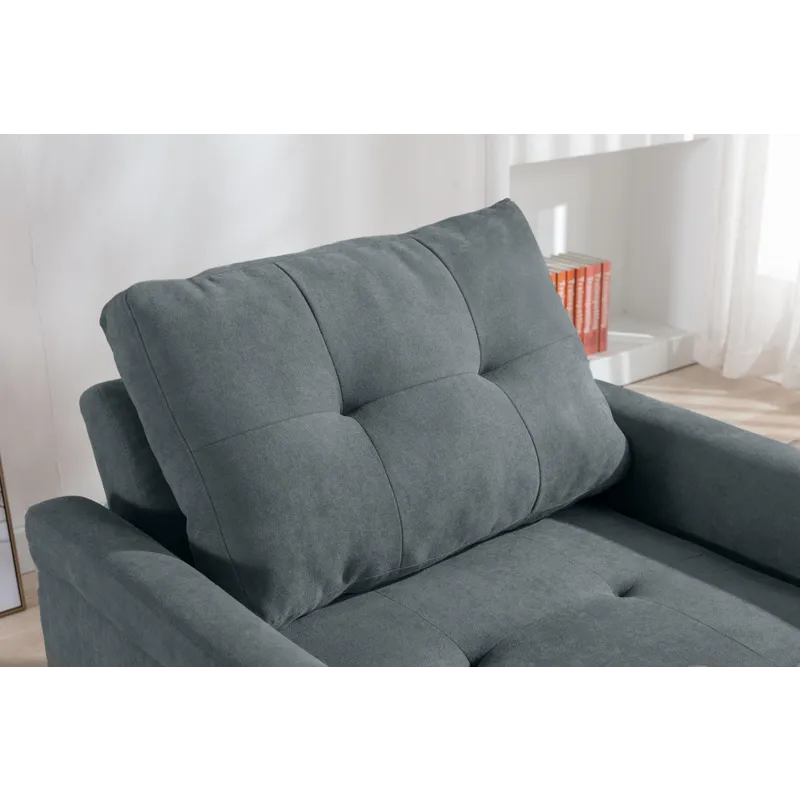 Hannah - Woven Convertible Armchair - Dark Gray