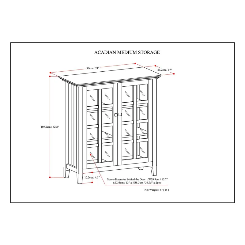 Acadian - Medium Storage Cabinet - Natural Aged Brown