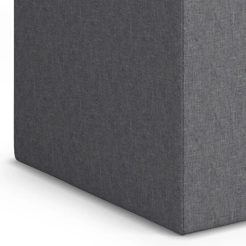 Rockwood - Cube Storage Ottoman with Tray - Slate Grey