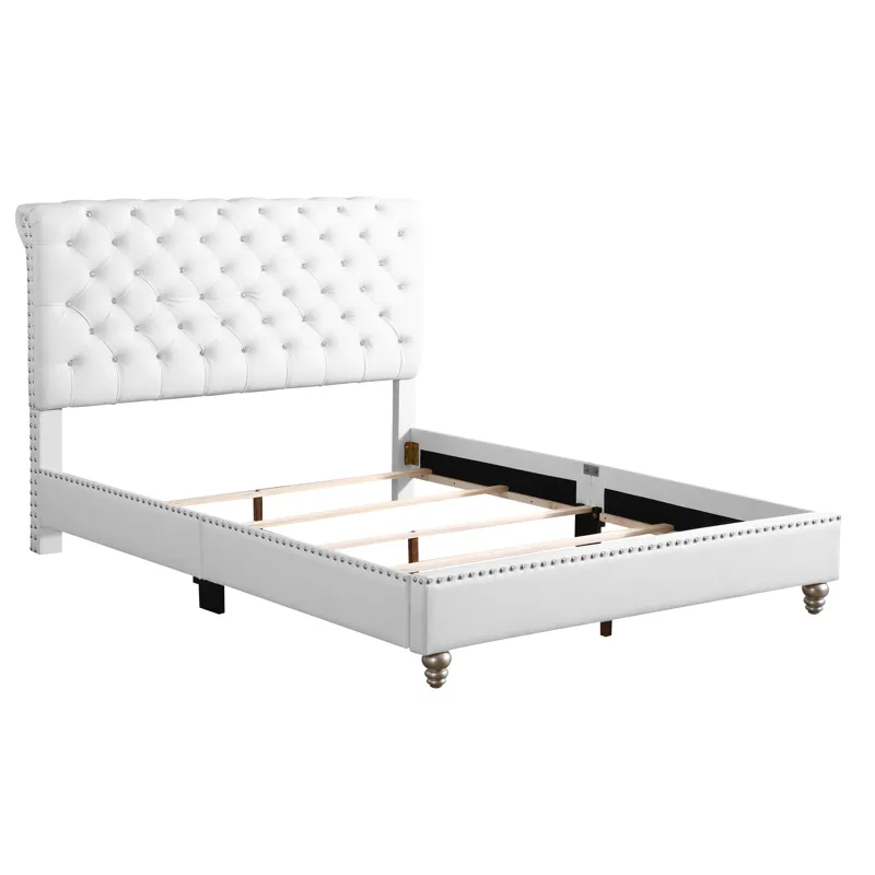 Maxx - G1938-FB-UP Tufted Upholstered Bed - White