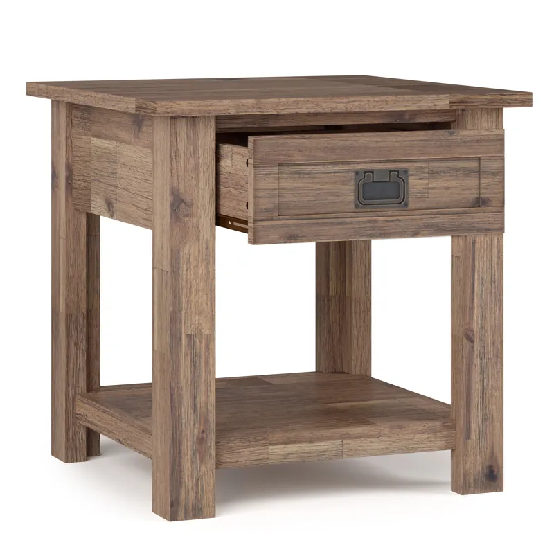 Monroe - End Table - Rustic Natural Aged Brown