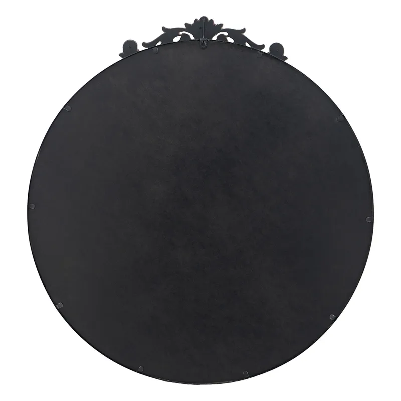 Classic Design Mirror With Round Shape And Baroque Inspired Frame For Bathroom, Entryway, Console Le
