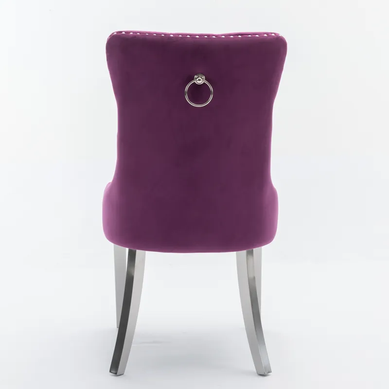 Nikki - Modern, High-End Tufted Solid Wood Contemporary Velvet Upholstered Dining Chair With Chrome 