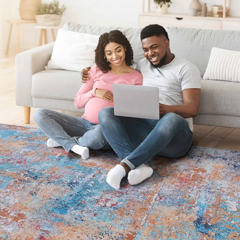 3\' x 5\' Area Rug, Washable Rug, Low-Pile, Non-Slip, Non-Shedding, Foldable, Kid & Pet Friendly Are