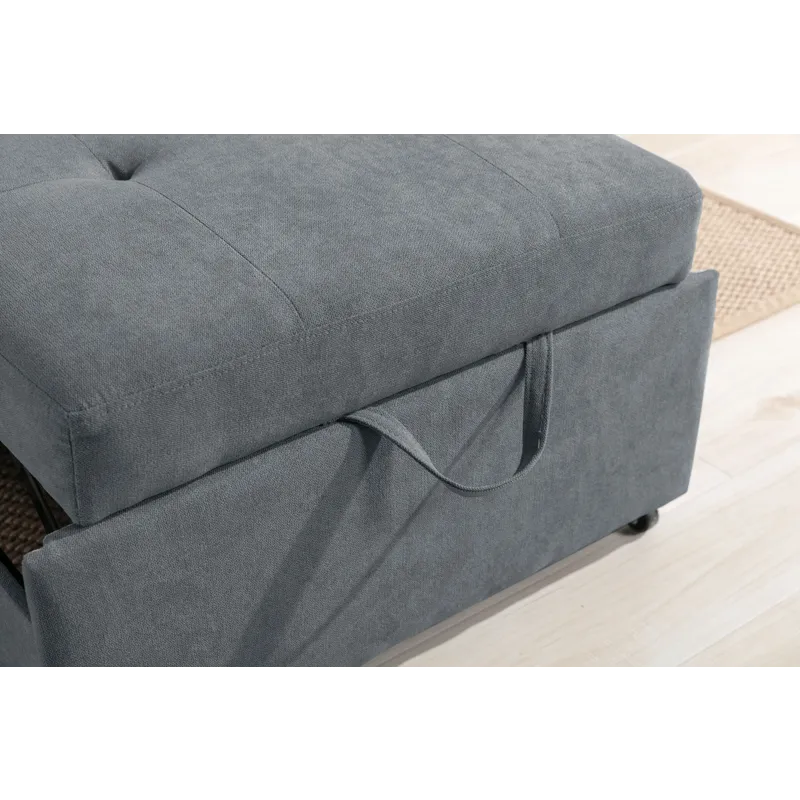 Hannah - Woven Convertible Armchair - Dark Gray