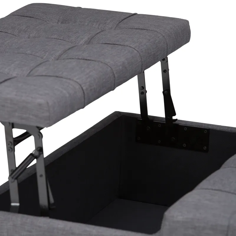 Harrison - Coffee Table Storage Ottoman - Slate Grey