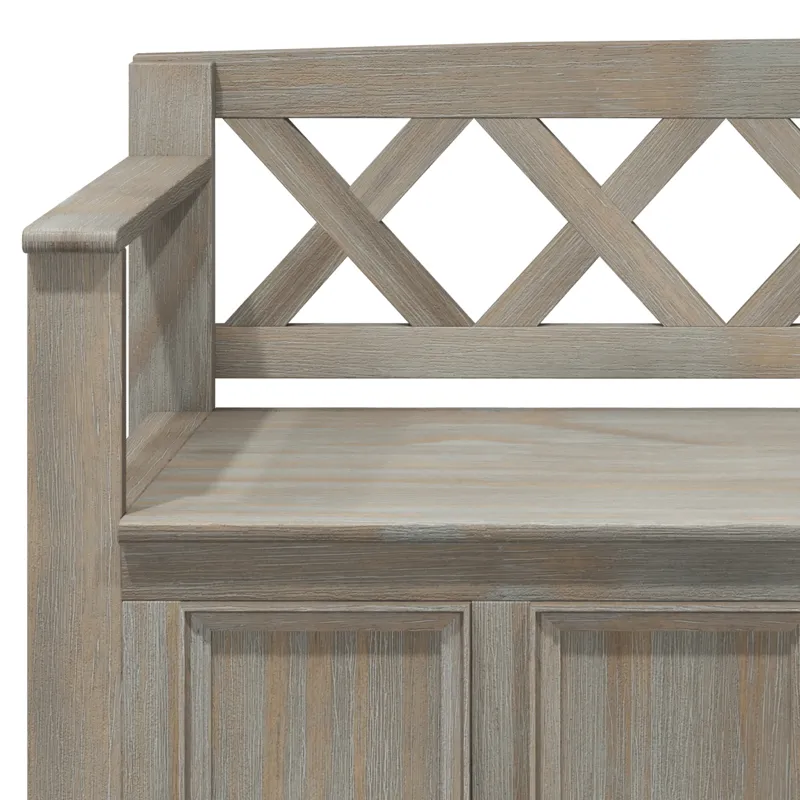 Amherst - Entryway Storage Bench - Distressed Grey