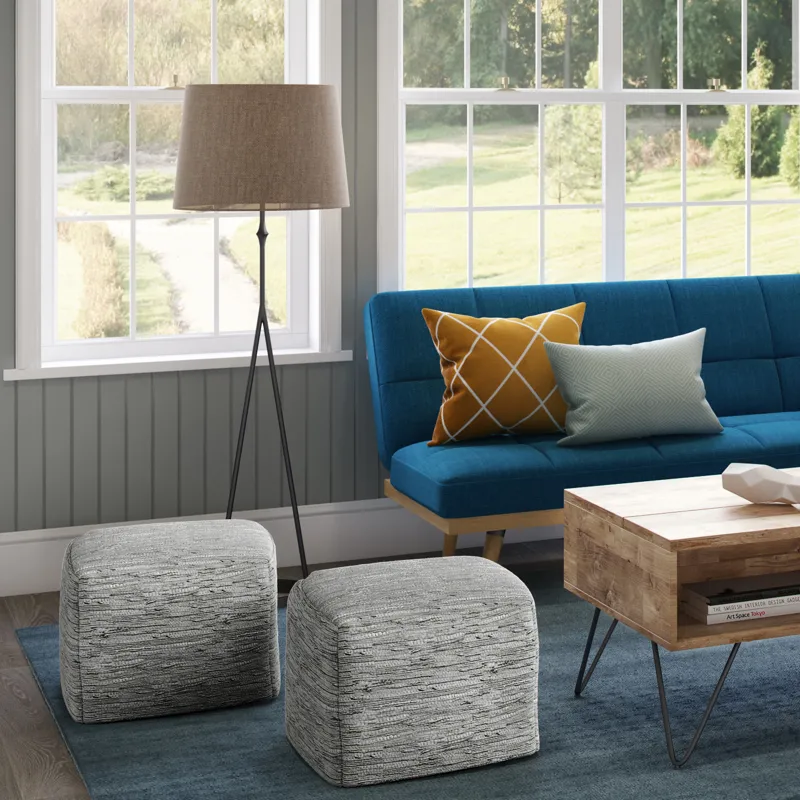 Fredrik - Square Pouf - Cream