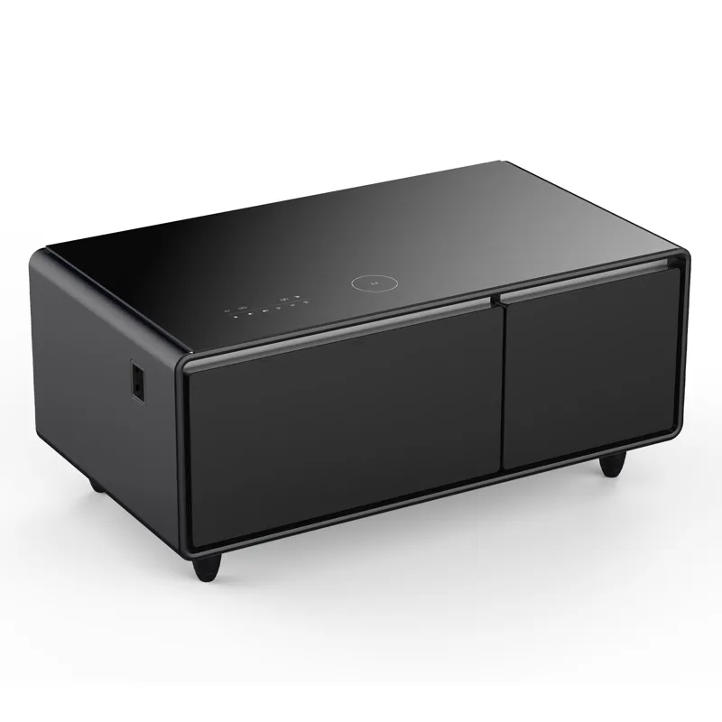 Modern Smart Coffee Table With Built-In Fridge - Bluetooth Speaker, Wireless Charging, Touch Control
