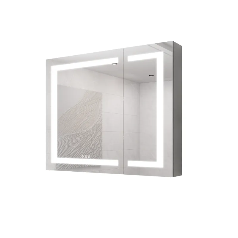 36X30\" Medicine Cabinet With LED Vanity Mirror, Anti-Fog Recessed Or Surface Mount Bathroom Double 