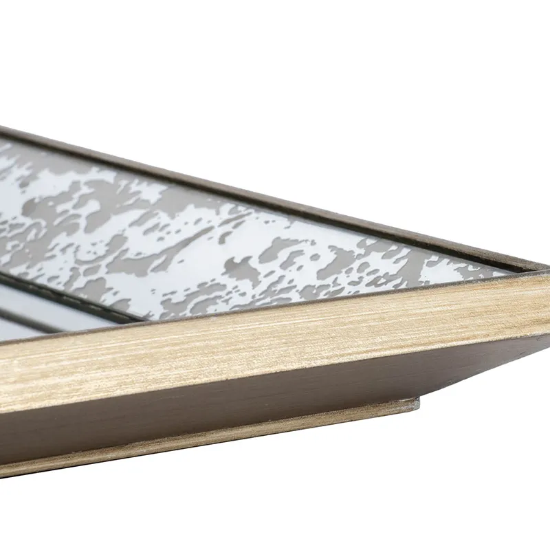 Antique Silver Square Mirror With Floral Accents, Decorative Display Tray, Hanging Mirror, Tradition