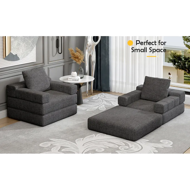 Single Sofa Chair That Converts To A Single Sofa Bed For Living Room, Guest Room, Playroom - Dark Gr