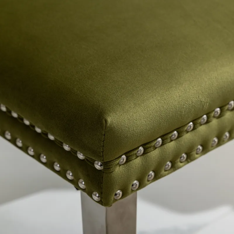 Nikki - Modern, High-End Tufted Solid Wood Contemporary Velvet Upholstered Dining Chair With Chrome 