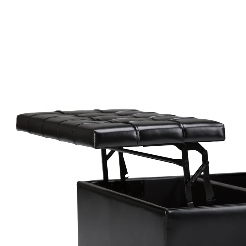 Harrison - Coffee Table Storage Ottoman - Midnight Black