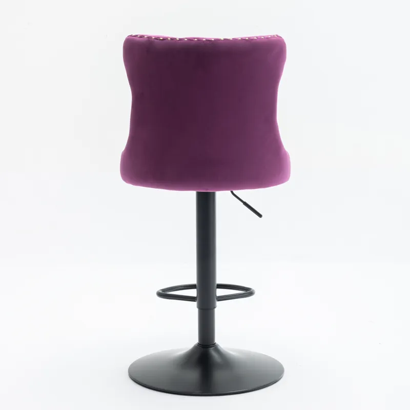 Swivel Velvet Barstools Adjusatble Seat Height , Modern Upholstered Bar Stools With Backs Comfortabl