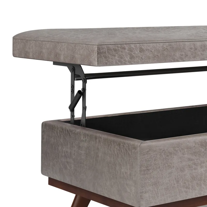 Owen - Lift Top Large Coffee Table Storage Ottoman - Distressed Grey
