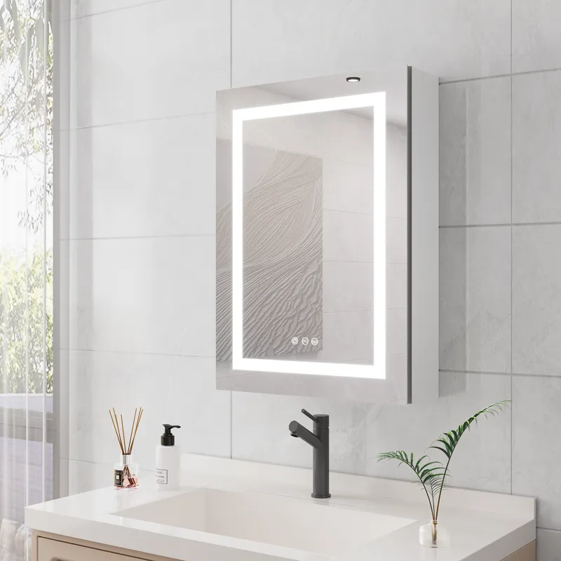 20 x 28\" Bathroom Medicine Cabinet With Mirror Wall Mounted LED Bathroom Mirror Cabinet With Lights