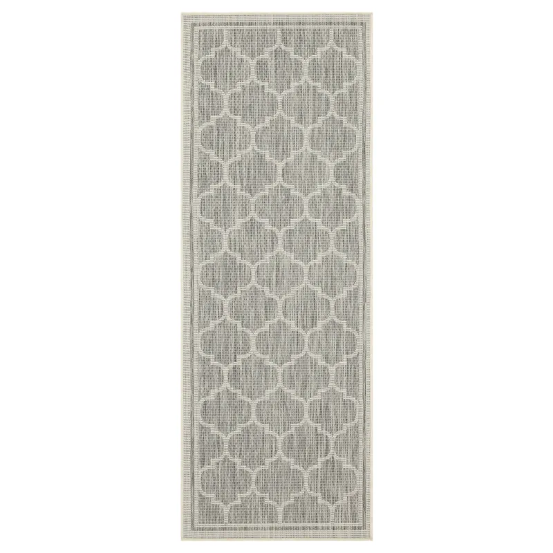 Sunshine - 2\'7\" X 7\'3\" Polypropylene Indoor / Outdoor Area Rug - Silver