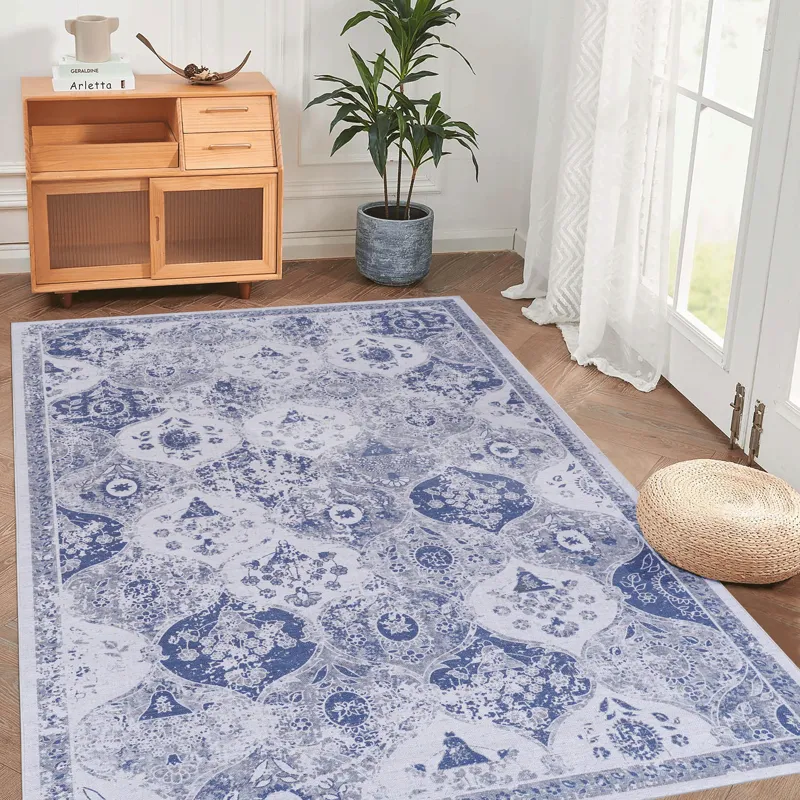 5\' x 8\' Washable Rug, Low-Pile, Non-Slip, Non-Shedding, Foldable, Kid & Pet Friendly Area Rugs For