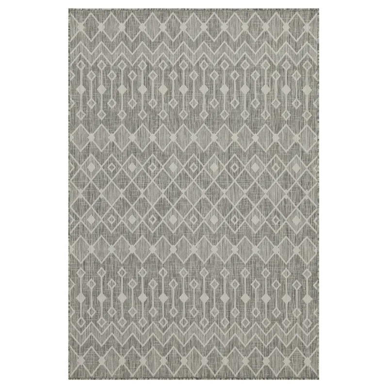 Sunshine - 2\'7\" X 7\'3\" Indoor / Outdoor, Polypropylene Area Rug - Silver
