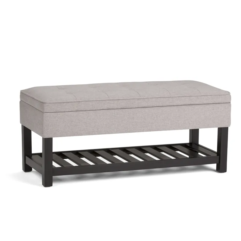 Cosmopolitan - Storage Ottoman Bench with Open Bottom - Cloud Grey