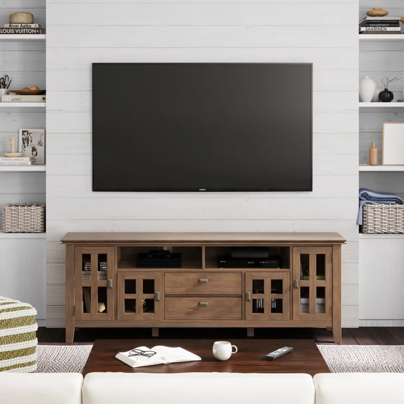 Artisan - 72" TV Media Stand - Rustic Natural Aged Brown