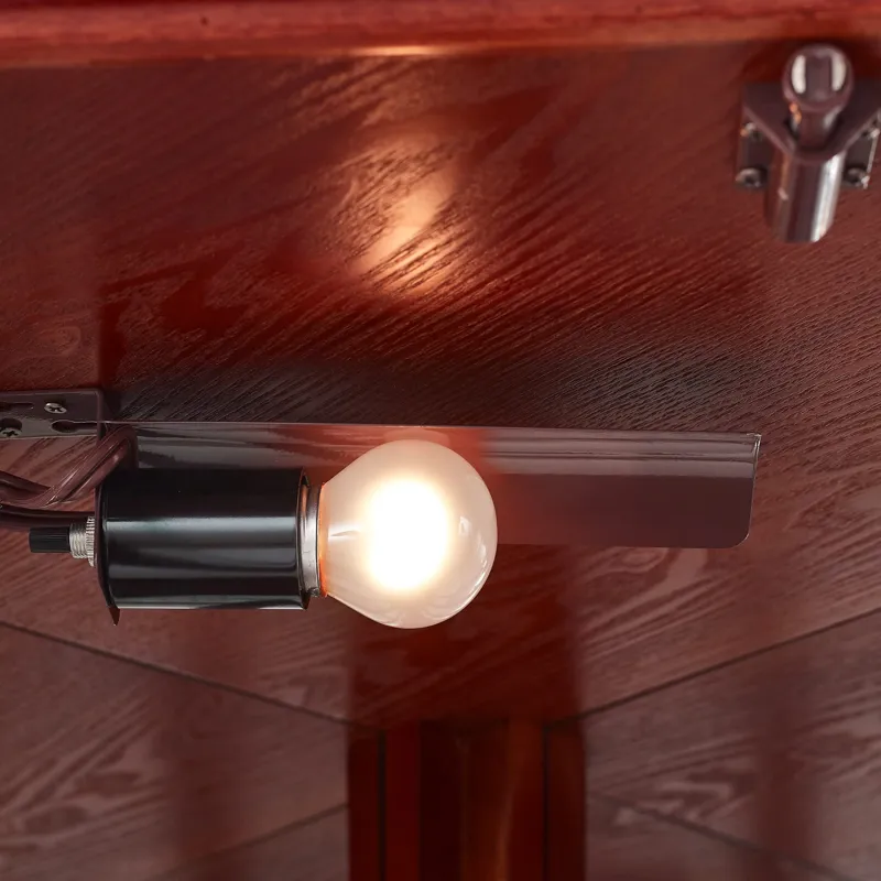 6 Shelf Lighted Corner Curio Cabinet With Adjustable Tempered Glass Shelves And Mirror Back (E26 Lig