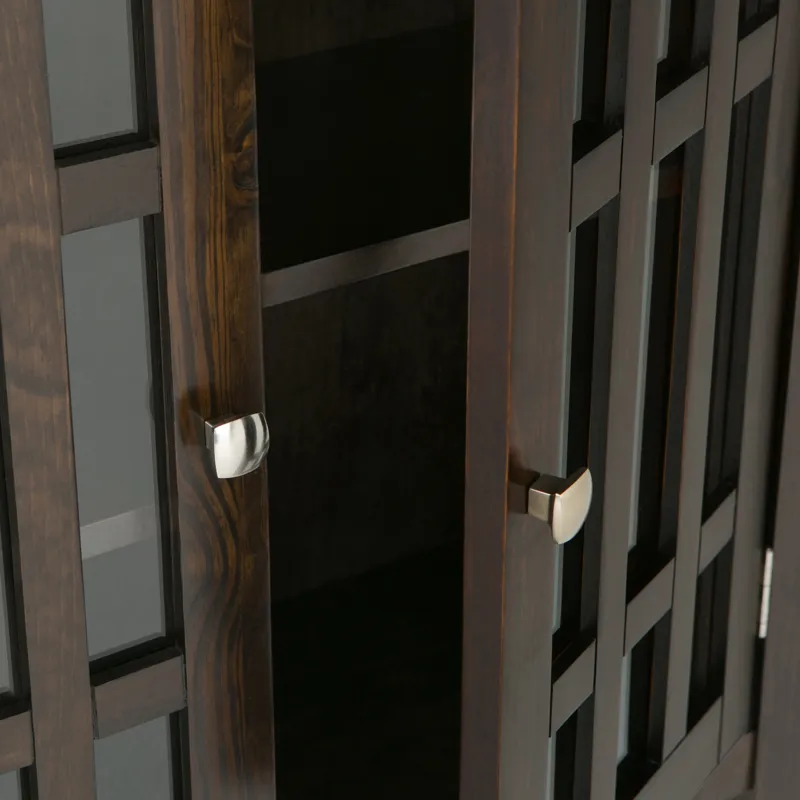 Bedford - Low Storage Media Cabinet - Dark Tobacco Brown