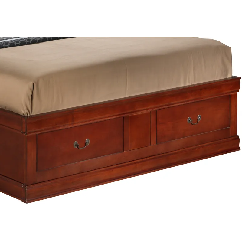 Louis Phillipe - G3100B-QSB Queen Storage Bed - Cherry