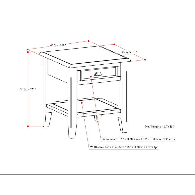 Burlington - End Table - Mahogany Brown