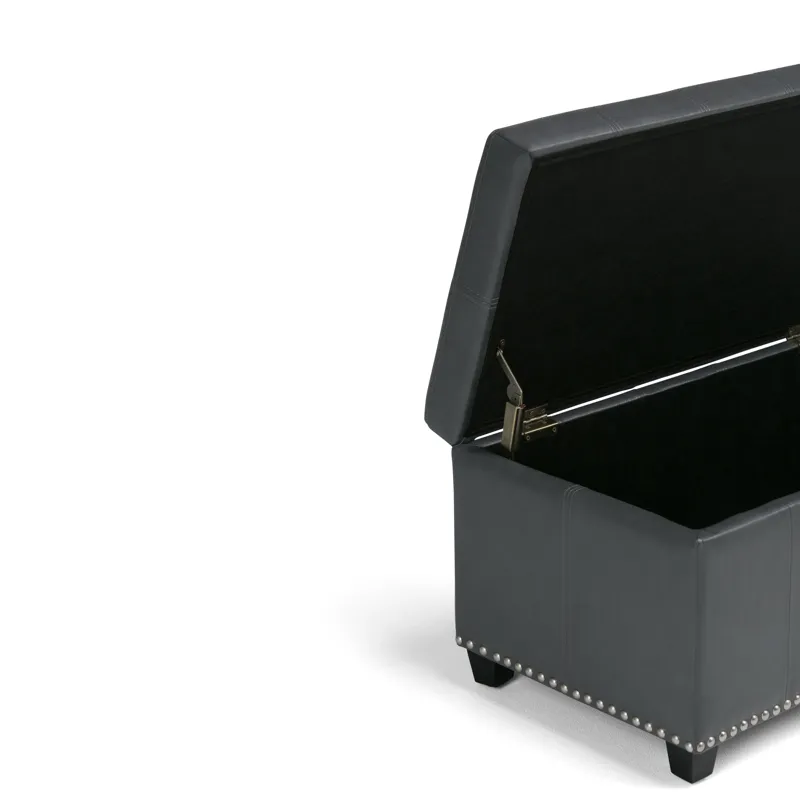 Amelia - Storage Ottoman Bench - Stone Grey