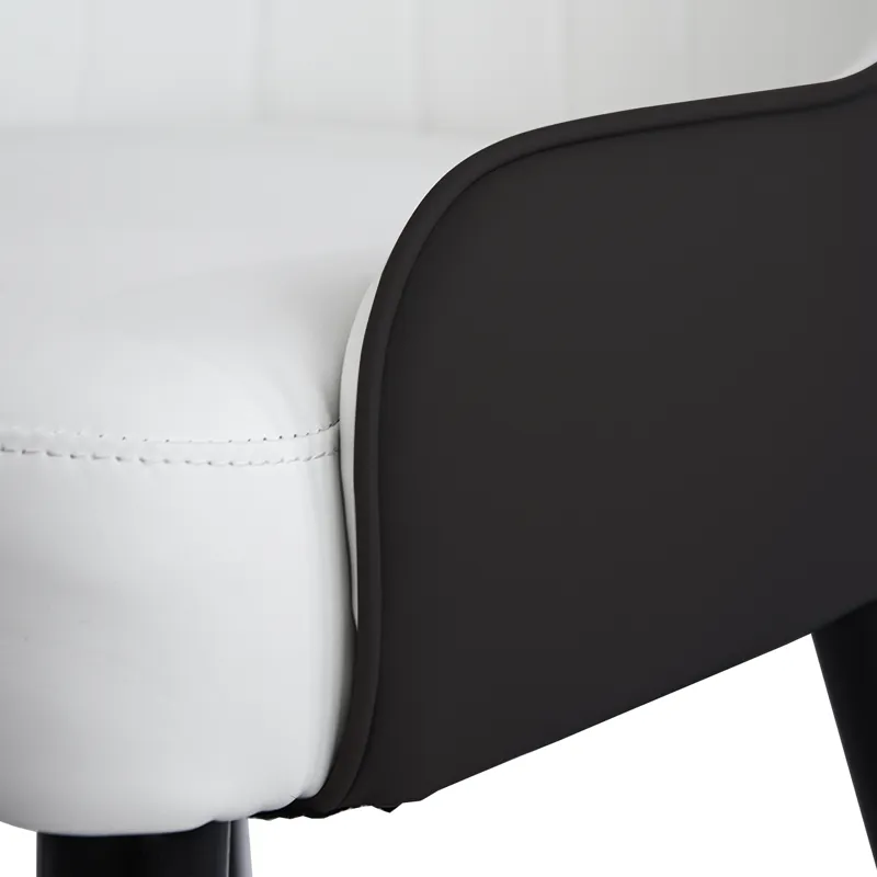 Modern PU Sponge-Filled Dining Chair, Solid Wood Metal Legs, Suitable For Restaurants, Living Rooms 