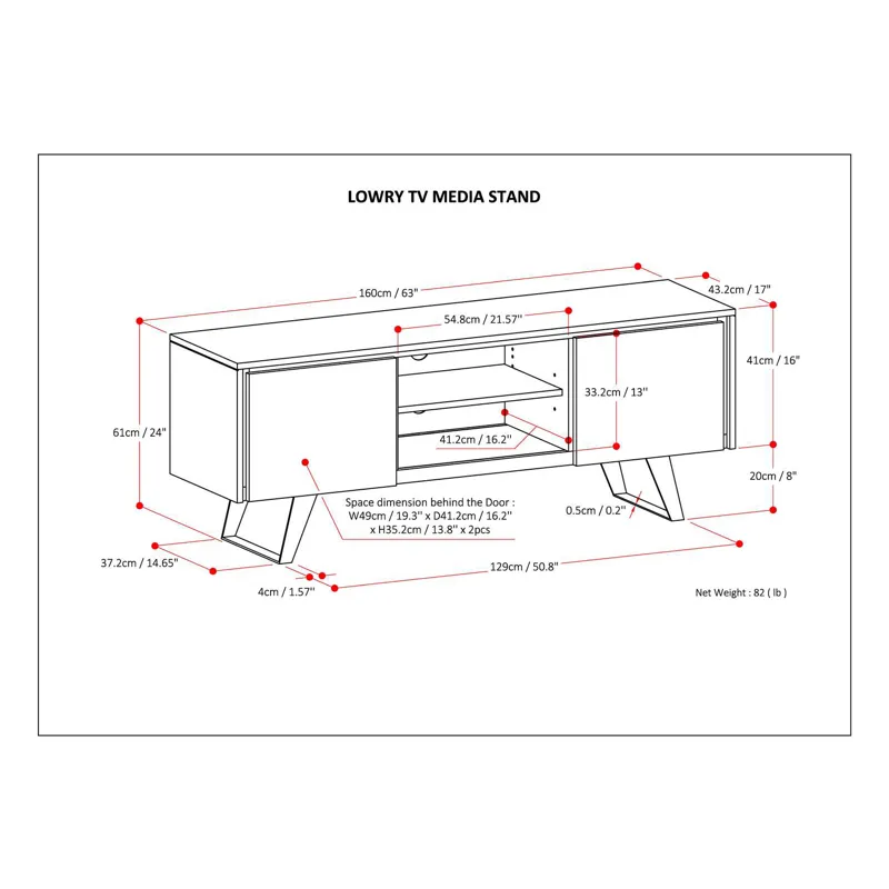 Lowry - TV Media Stand - Distressed Charcoal Brown