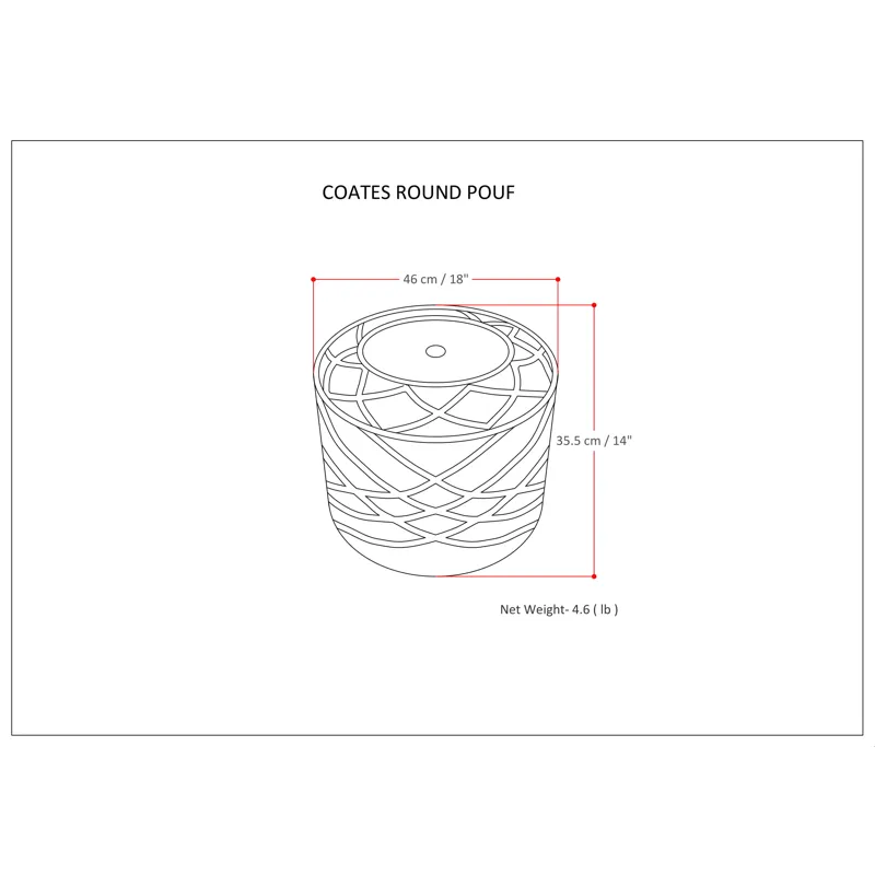 Coates - Round Macrame Pouf - Natural