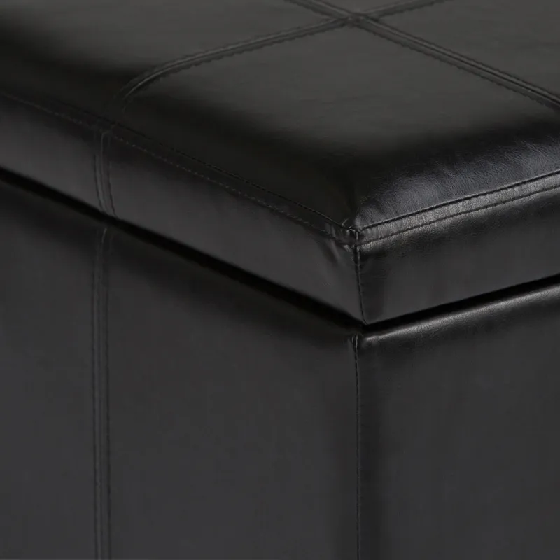 Amelia - Storage Ottoman Bench - Midnight Black