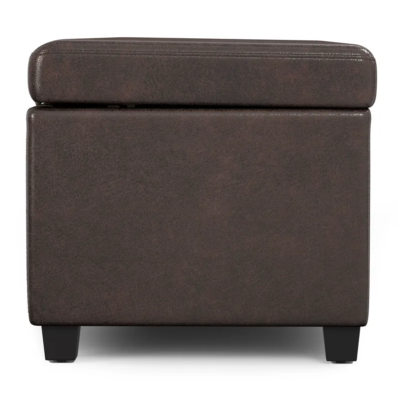 Avalon - Extra Large Storage Ottoman Bench - Distressed Brown