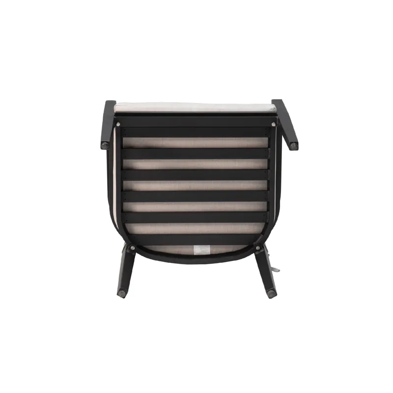 Outdoor Patio Aluminum Stationary Dining Chairs With Outdoor-Grade Sunbrella Fabric Cushions, Tapere