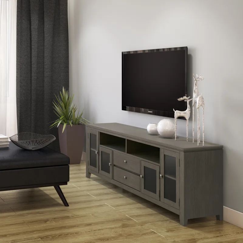 Cosmopolitan - 72\" Wide TV Media Stand - Farmhouse Grey