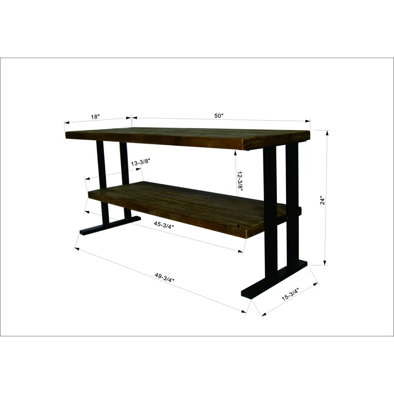 Media Console Table With One Shelf To Your Home Decor - Natural / Black