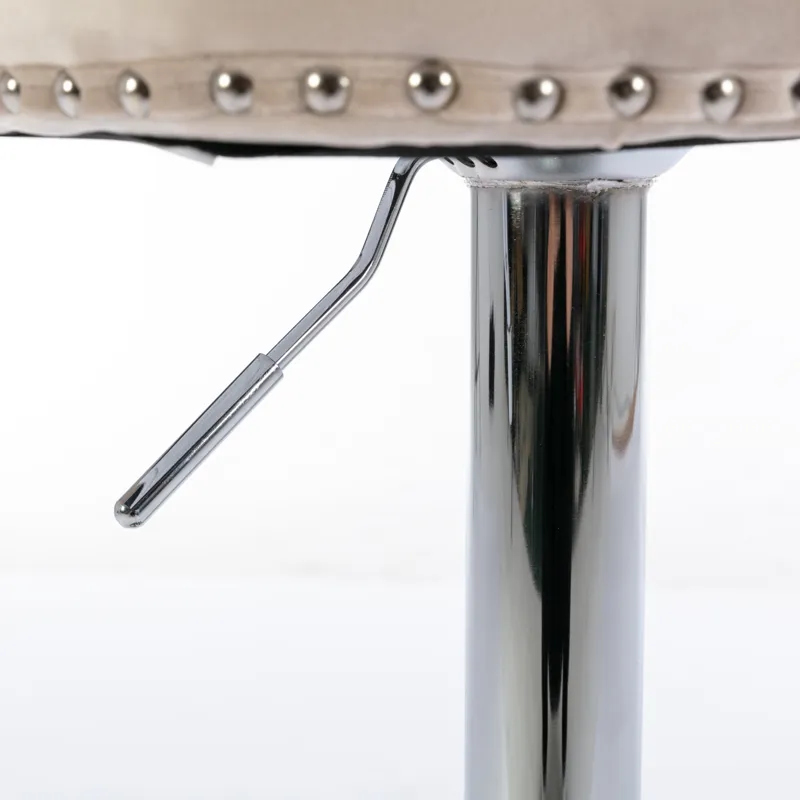Swivel Velvet Barstools Adjusatble Seat Height From 25-33\", Modern Upholstered Chrome Base Bar Stoo