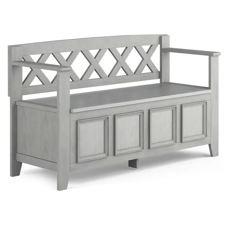 Amherst - Entryway Storage Bench - Fog Grey