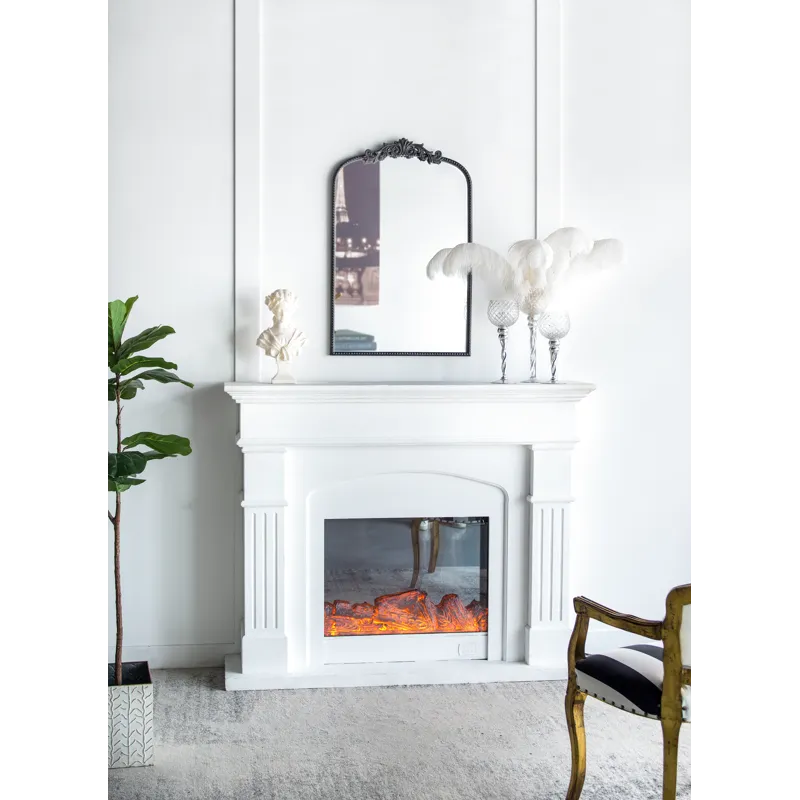Classic Design Mirror With And Baroque Inspired Frame For Bathroom, Entryway Console Lean Against Wa