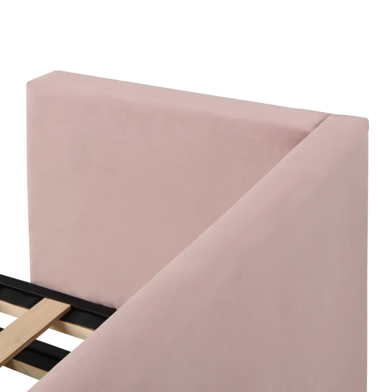 Twin Size Upholstered Daybed With Pop Up Trundle - Pink