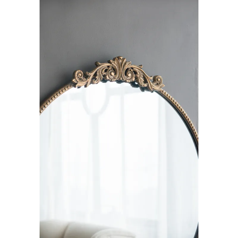 Round Wall Mounted Mirror With Metal Frame For Bathroom Living Room - Gold