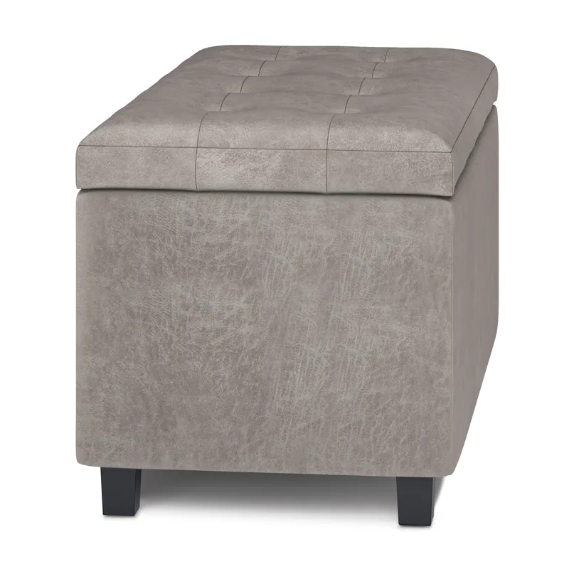 Cosmopolitan - Storage Ottoman - Distressed Grey Taupe