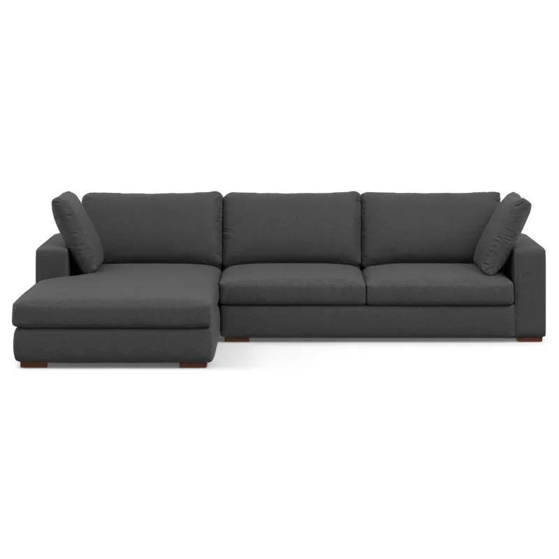 Charlie - Deep Seater Left Sectional Sofa - Pebble Gray