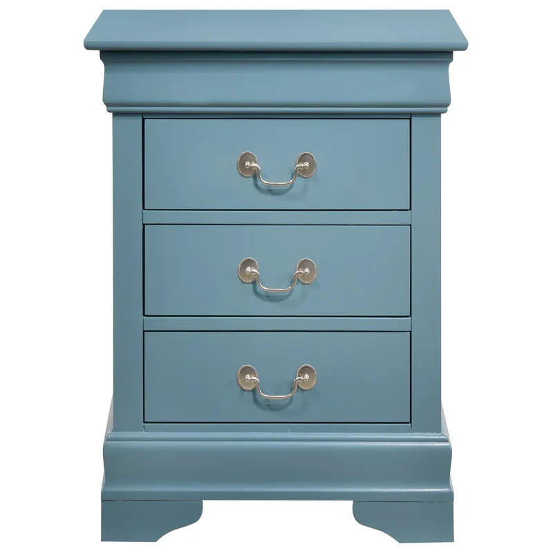Louis Phillipe - G3180-3N 3 Drawer Nightstand - Teal