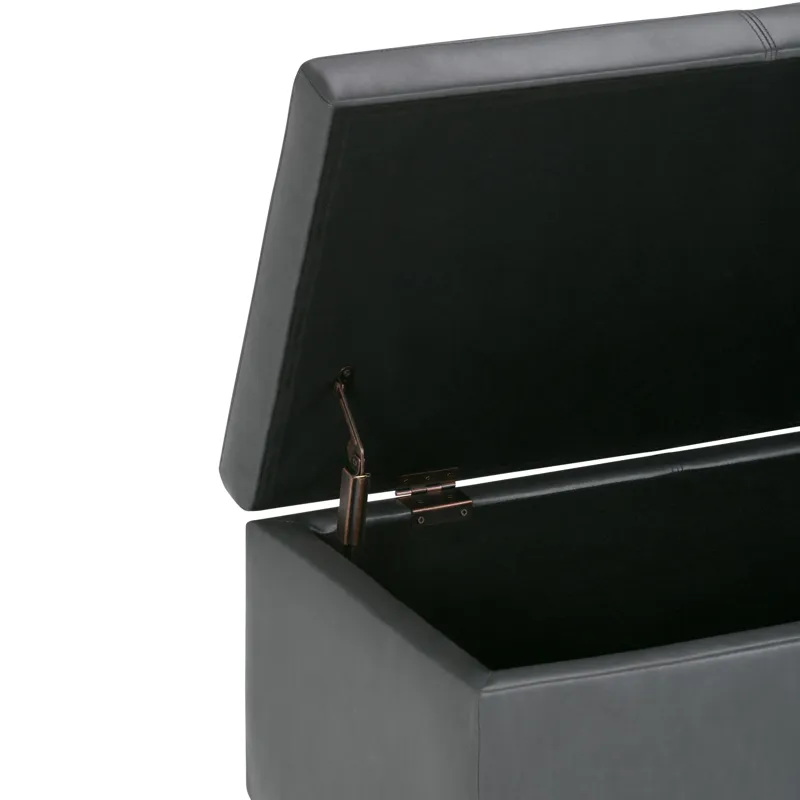 Avalon - Storage Ottoman Bench - Stone Grey