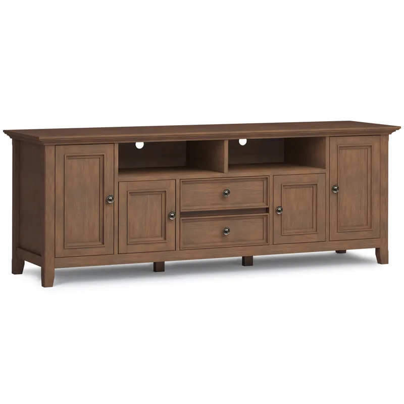 Amherst - 72\" Wide TV Media Stand - Rustic Natural Aged Brown
